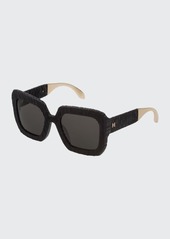 Carolina Herrera Square Textured Acetate Sunglasses