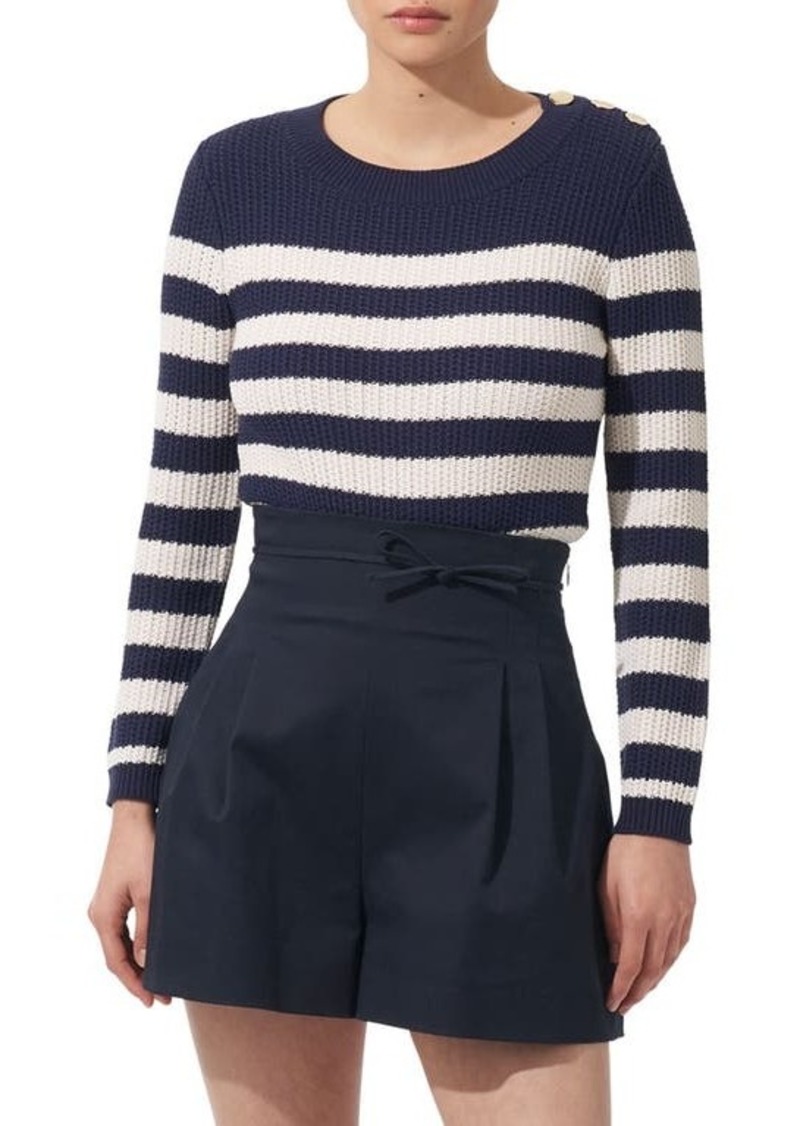 Carolina Herrera Stripe Silk & Cotton Sweater
