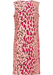 Carolina Herrera Woman + Rose Cumming Leopard-print Stretch-cotton Mini Dress Peach