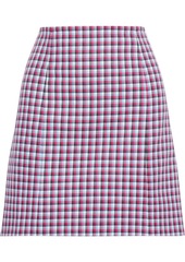 Carolina Herrera Woman Checked Cotton Mini Skirt Bright Pink