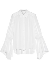 Carolina Herrera Woman Gathered Silk Crepe De Chine Shirt White