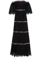 Carolina Herrera Woman Off-the-shoulder Embroidered Guipure Lace Gown Black