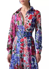 Carolina Herrera Celeste Sheer Floral Blouse