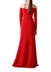 Carolina Herrera Draped Off-The-Shoulder Trumpet Gown