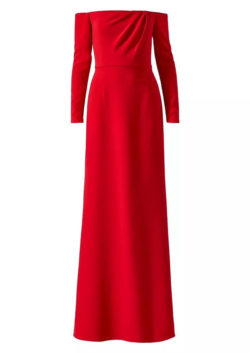 Carolina Herrera Draped Off-The-Shoulder Trumpet Gown