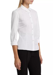 Carolina Herrera Icon Tailored Pearl-Button Blouse