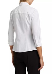 Carolina Herrera Icon Tailored Pearl-Button Blouse