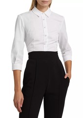 Carolina Herrera Icon Tailored Pearl-Button Blouse