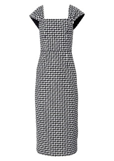 Carolina Herrera Checkered Cap Sleeve Column Dress