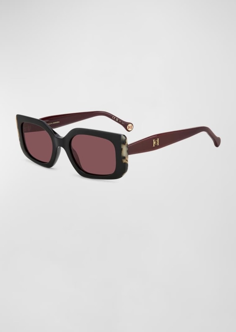 Carolina Herrera Contrasting Acetate Rectangle Sunglasses 