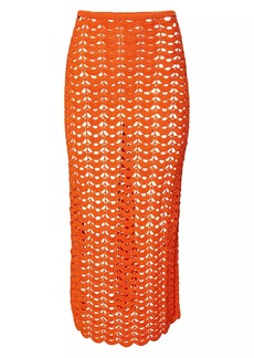 Carolina Herrera Crochet Pencil Skirt
