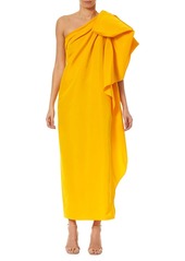 Carolina Herrera Dramatic Bow Asymmetric Silk Gown