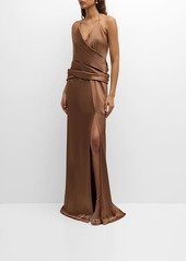 Carolina Herrera Draped Satin Gown