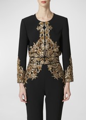 Carolina Herrera Embellished Cropped Top Jacket