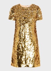 Carolina Herrera Embellished Sequin Shift Dress