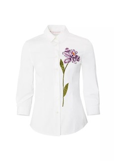 Carolina Herrera Embroidered Floral Shirt