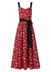 Carolina Herrera Floral A-Line Midi-Dress
