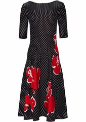 Carolina Herrera floral-pattern polka dot dress
