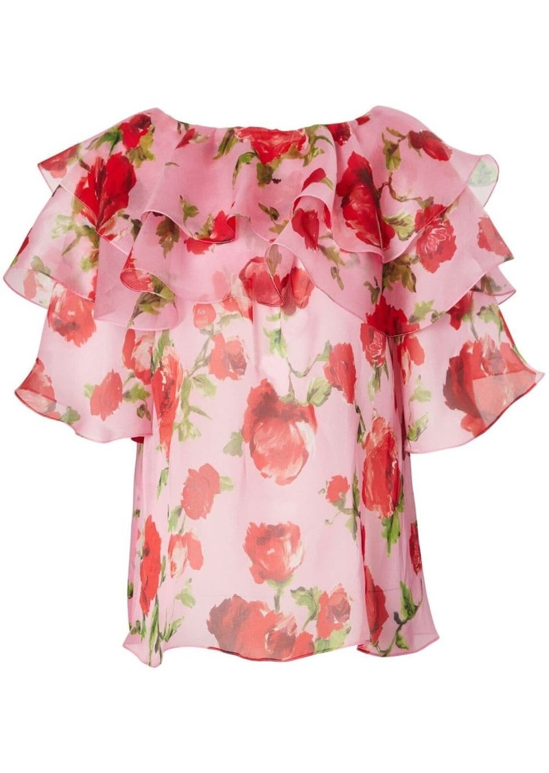 Carolina Herrera floral-print silk blouse