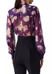 Carolina Herrera Floral Sheer Silk Shirt