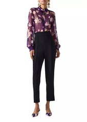 Carolina Herrera Floral Sheer Silk Shirt