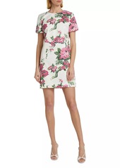 Carolina Herrera Floral Short-Sleeve Shift Minidress