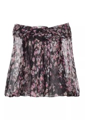 Carolina Herrera Floral Silk Off-the-Shoulder Top