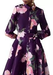 Carolina Herrera Floral Silk Trench Gown