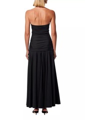 Carolina Herrera Knotted Cotton-Blend Halter Gown