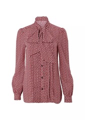 Carolina Herrera Lady Bug Tie-Neck Blouse