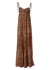 Carolina Herrera Leopard Empire-Waist Gown