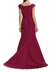 Carolina Herrera Off-The-Shoulder V-Neck Gown