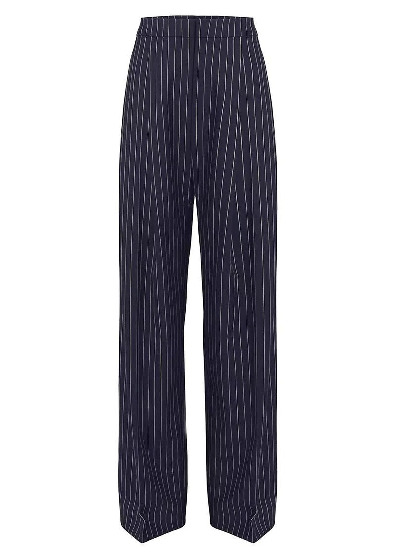 Carolina Herrera Pleated Pinstripe Pants