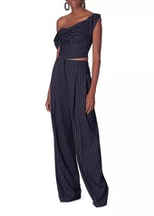 Carolina Herrera Pleated Pinstripe Pants