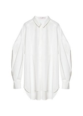 Carolina Herrera Puff-Sleeve Bib Shirt