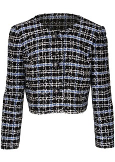 Carolina Herrera round-neck tweed cropped jacket