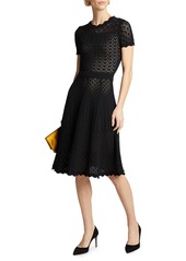 Carolina Herrera Short-Sleeve Fit & Flare Dress
