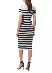 Carolina Herrera Silk-Cotton Striped Knit Midi-Dress