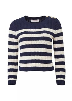 Carolina Herrera Silk-Cotton Striped Sweater
