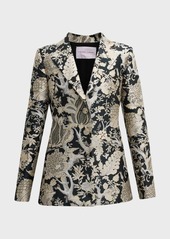 Carolina Herrera Single-Breasted Brocade Blazer Jacket