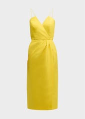 Carolina Herrera Twist-Front Sheath Dress with Slit