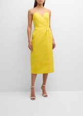 Carolina Herrera Twist-Front Sheath Dress with Slit