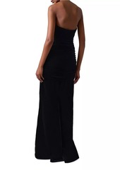 Carolina Herrera Velvet Strapless Ruched Gown