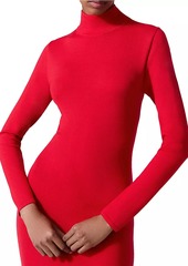 Carolina Herrera Wool Turtleneck Body-Con Midi-Dress