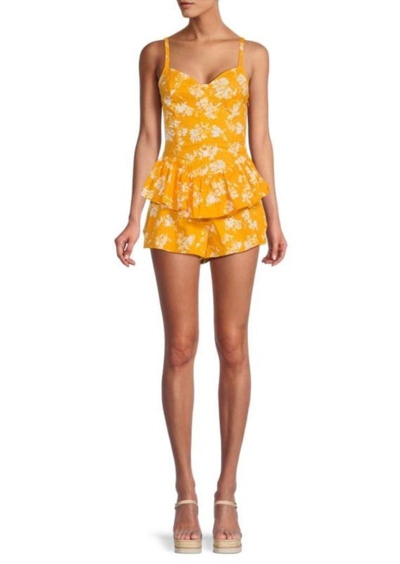 Caroline Constas Arlette Print Ruffle Romper