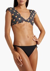 Caroline Constas - Printed bikini top - Black - XS