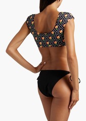 Caroline Constas - Printed bikini top - Black - XS