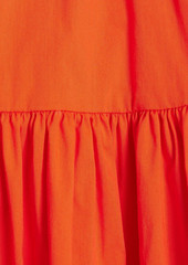 Caroline Constas - Asymmetric gathered cotton-blend poplin mini skirt - Red - S