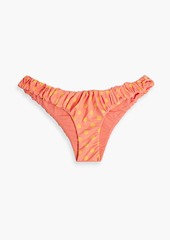 Caroline Constas - Dorit gathered polka-dot low-rise bikini briefs - Orange - XS