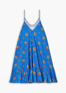 Caroline Constas - Laurel floral-print cotton-blend poplin mini dress - Blue - M